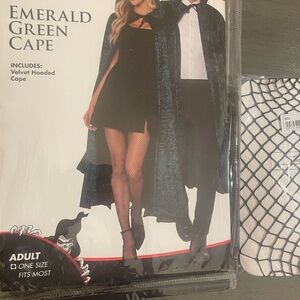 Emerald Green Velvet Hooded Cape